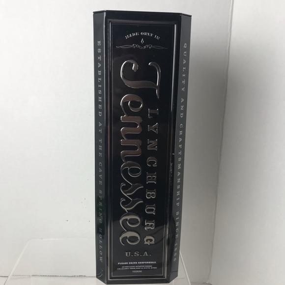 Jack Daniels Tennessee Whiskey EMPTY Tin BLACK Top Opening Gift Box No 7 - Picture 5 of 16